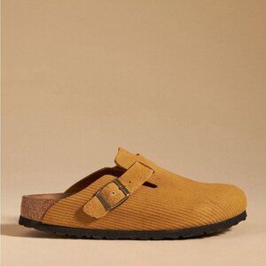 BIRKENSTOCK Suede Embossed - Corduroy Cork Brown boston clog slip on size 9 9.5